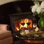 Wine and Fireplace in an Erie Inn